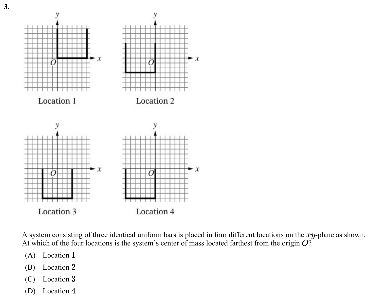 Question 3 exact exam item, including figure and choices