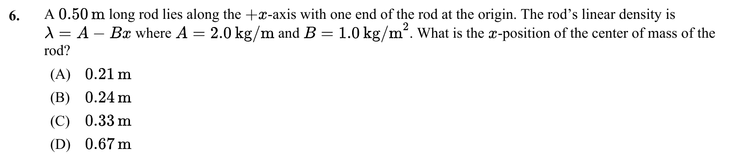 Question 6 exact exam item, including figure and choices