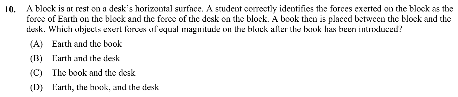 Question 10 exact exam item, including figure and choices