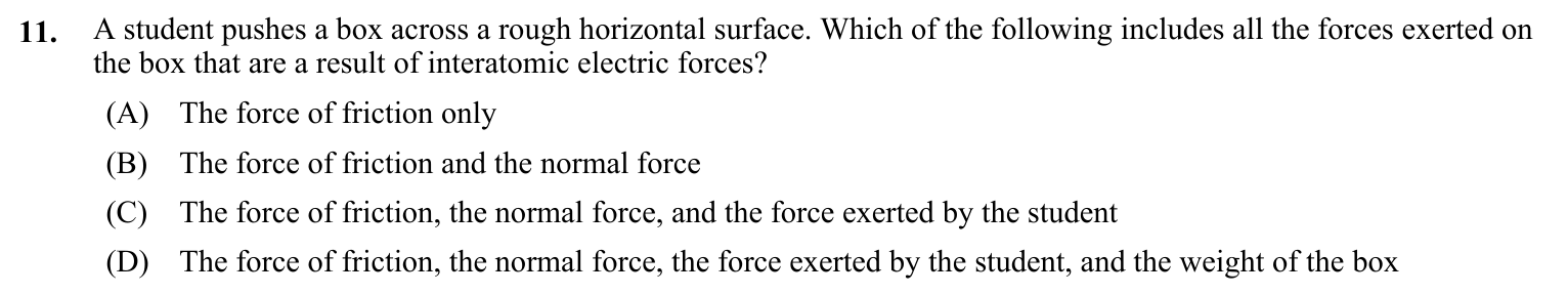 Question 11 exact exam item, including figure and choices