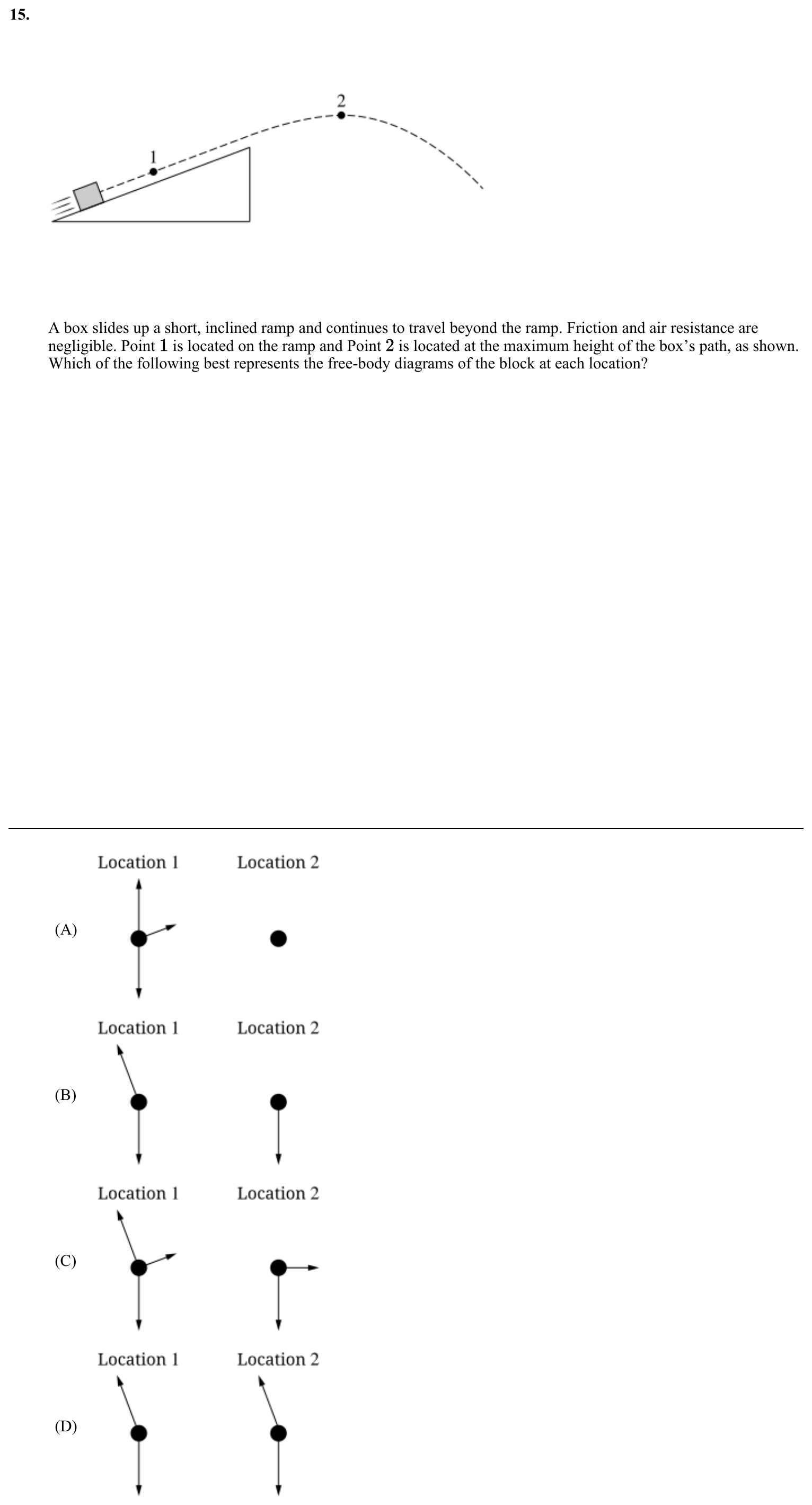 Question 15 exact exam item, including figure and choices