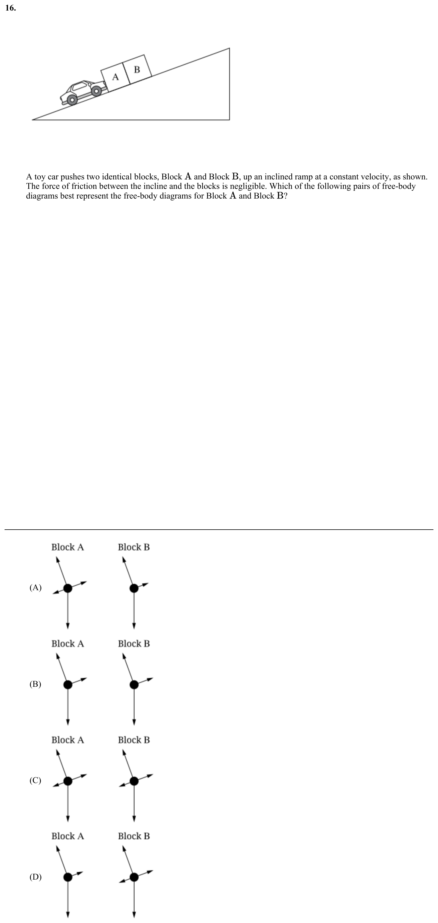 Question 16 exact exam item, including figure and choices