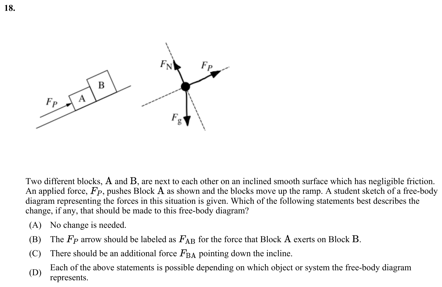 Question 18 exact exam item, including figure and choices