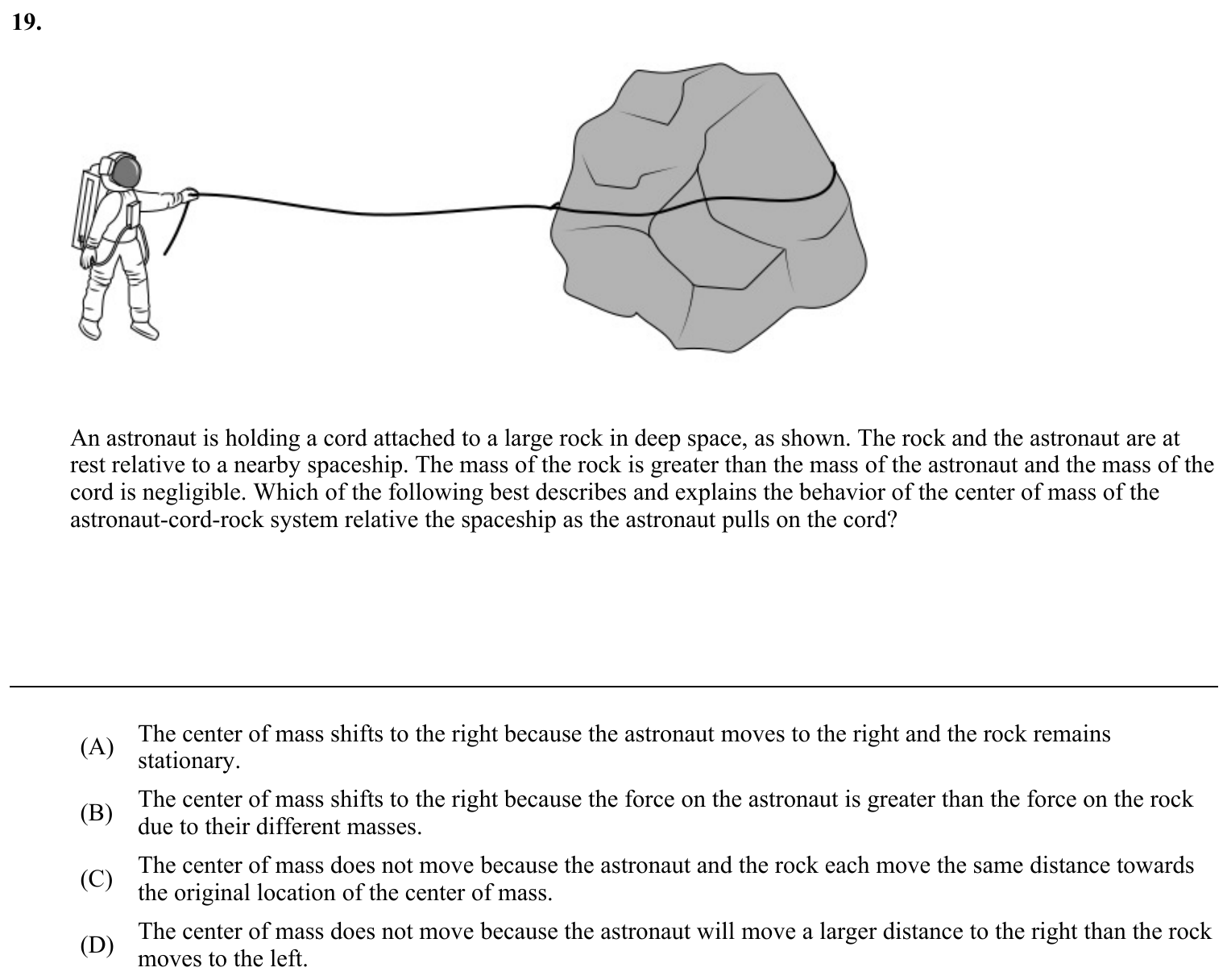 Question 19 exact exam item, including figure and choices