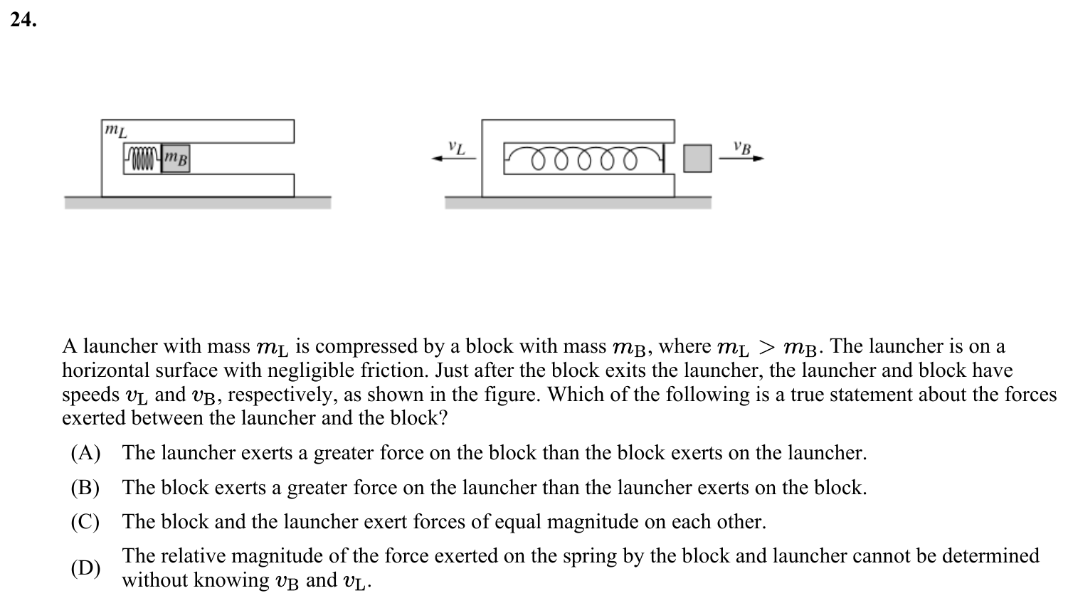 Question 24 exact exam item, including figure and choices