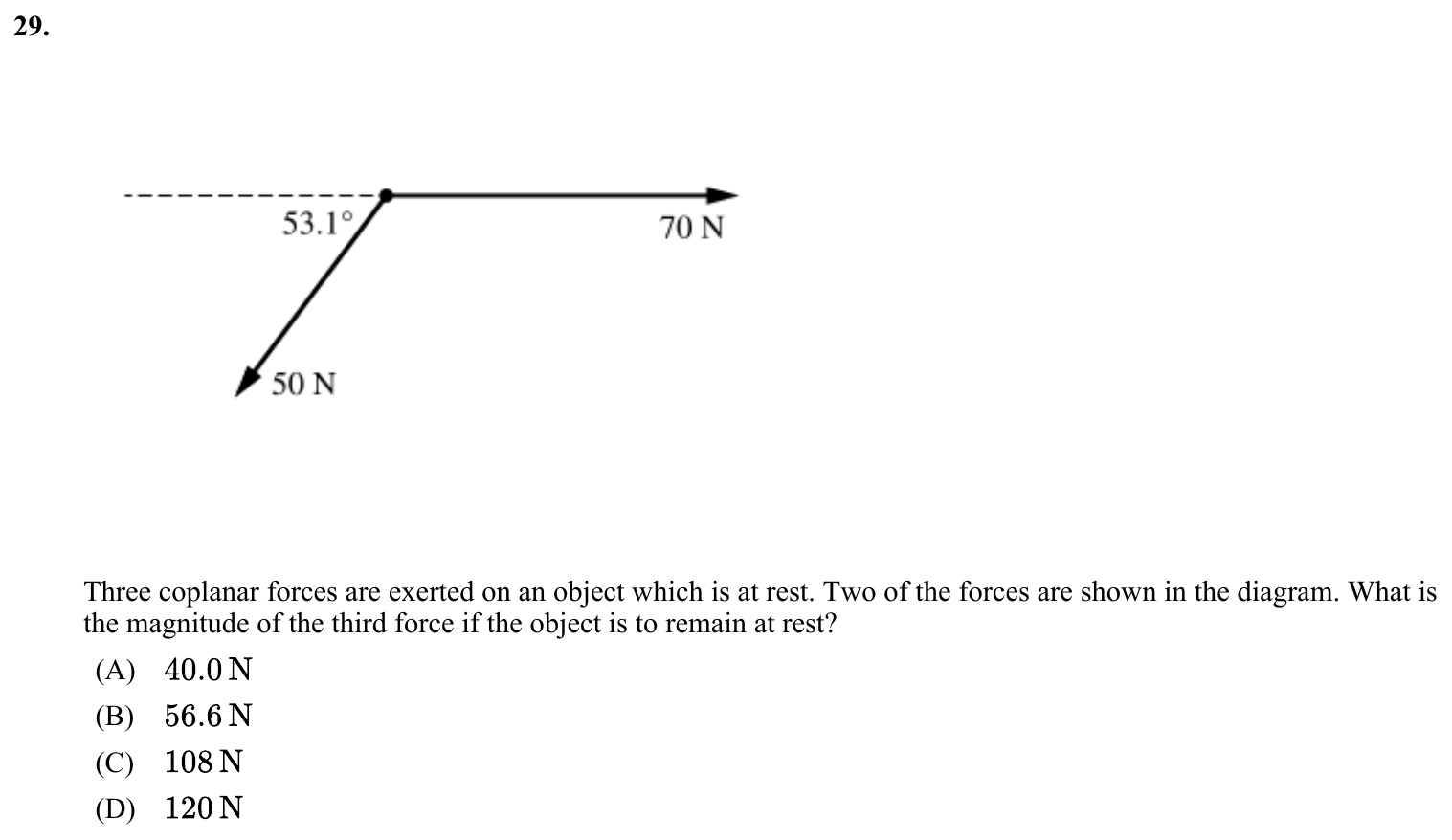 Question 29 exact exam item, including figure and choices