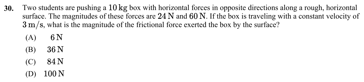 Question 30 exact exam item, including figure and choices