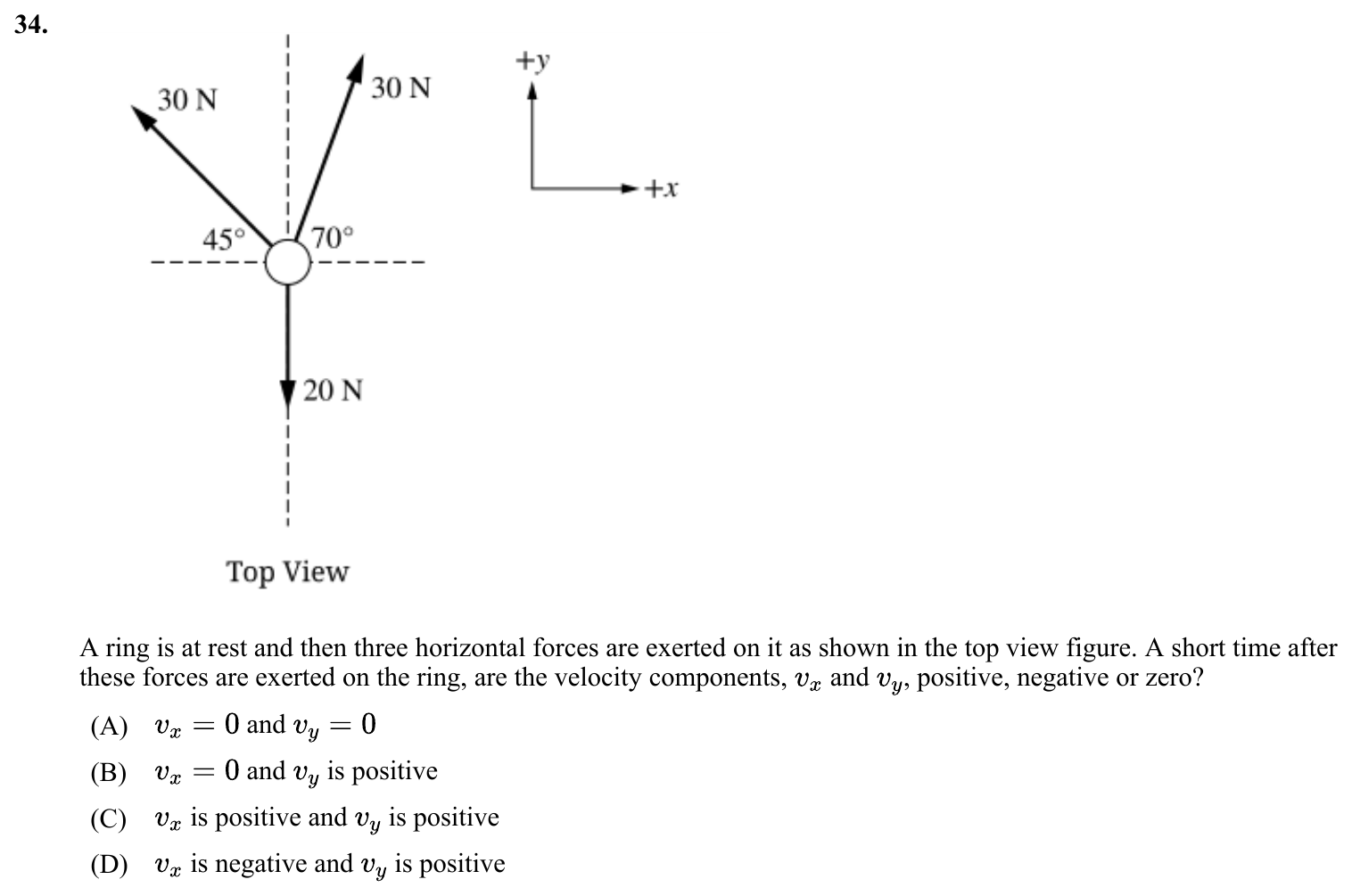 Question 34 exact exam item, including figure and choices