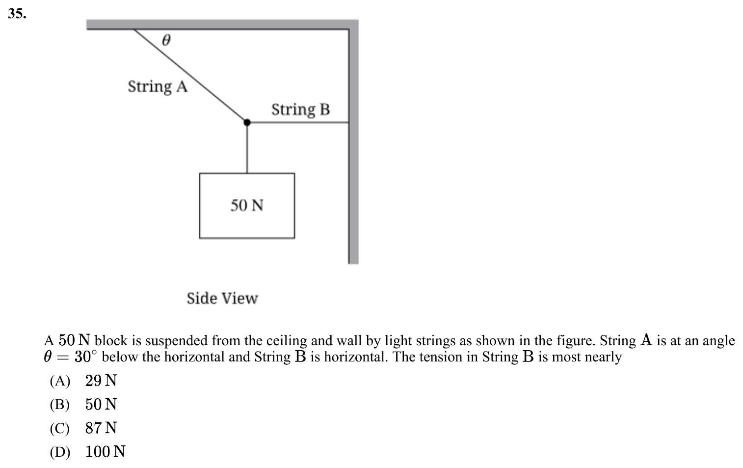 Question 35 exact exam item, including figure and choices