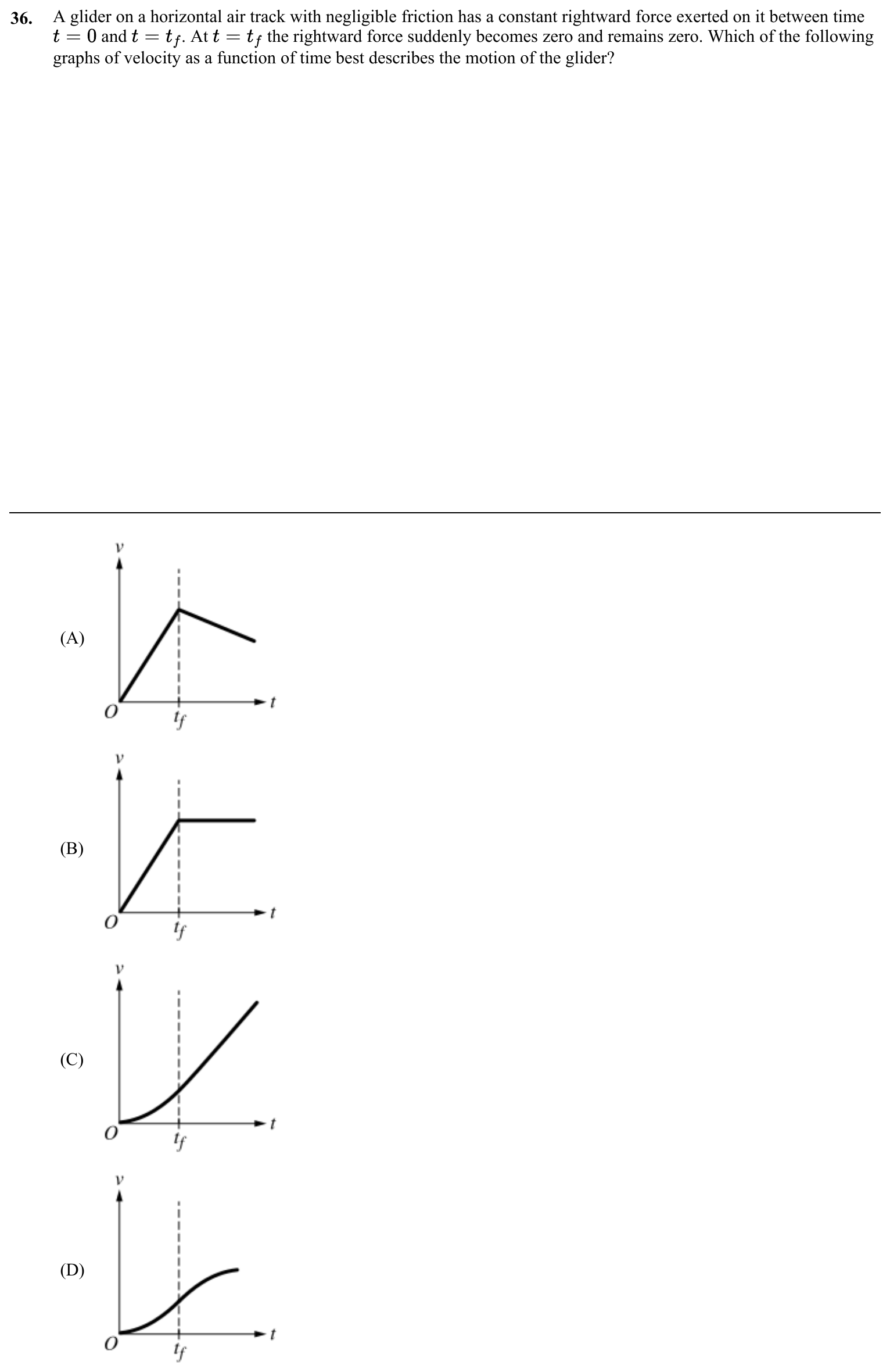 Question 36 exact exam item, including figure and choices