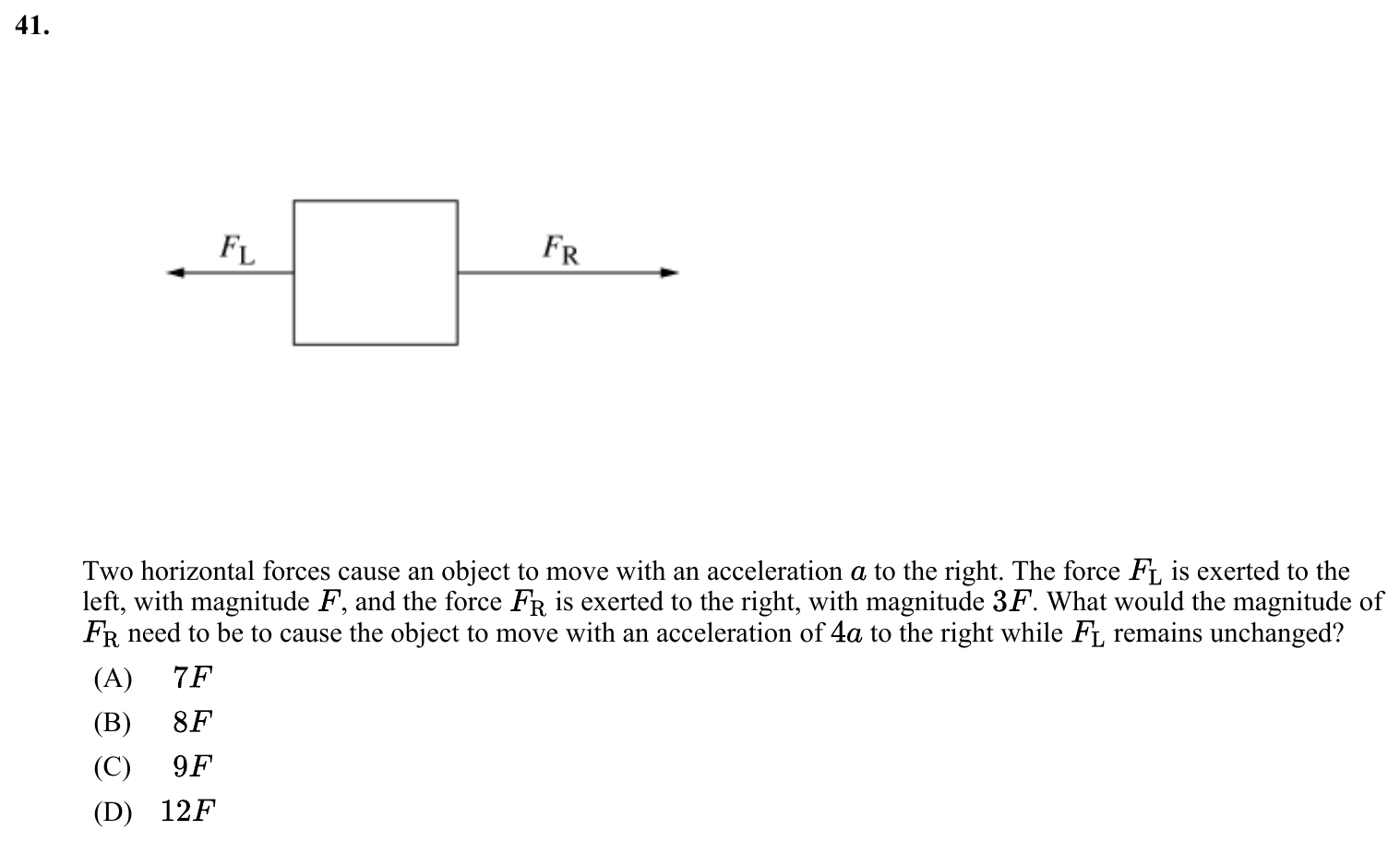 Question 41 exact exam item, including figure and choices
