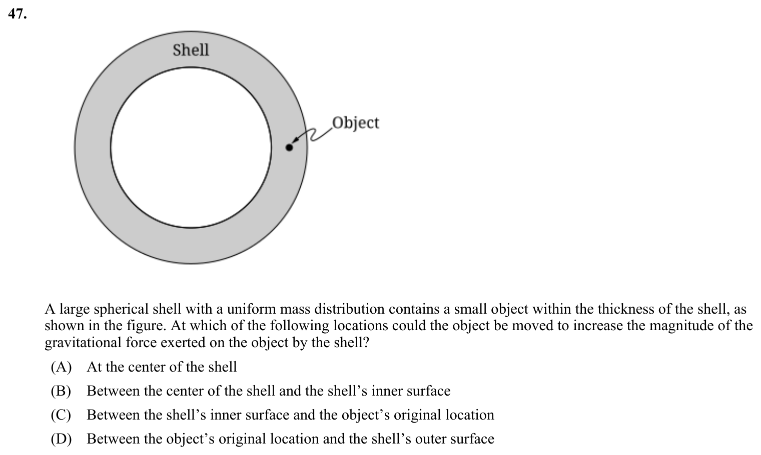 Question 47 exact exam item, including figure and choices
