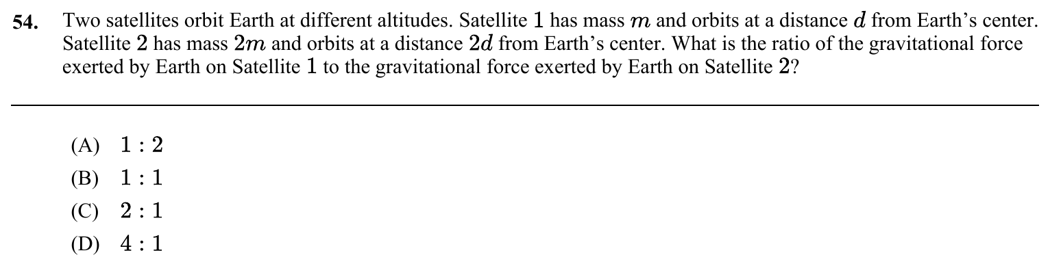 Question 54 exact exam item, including figure and choices