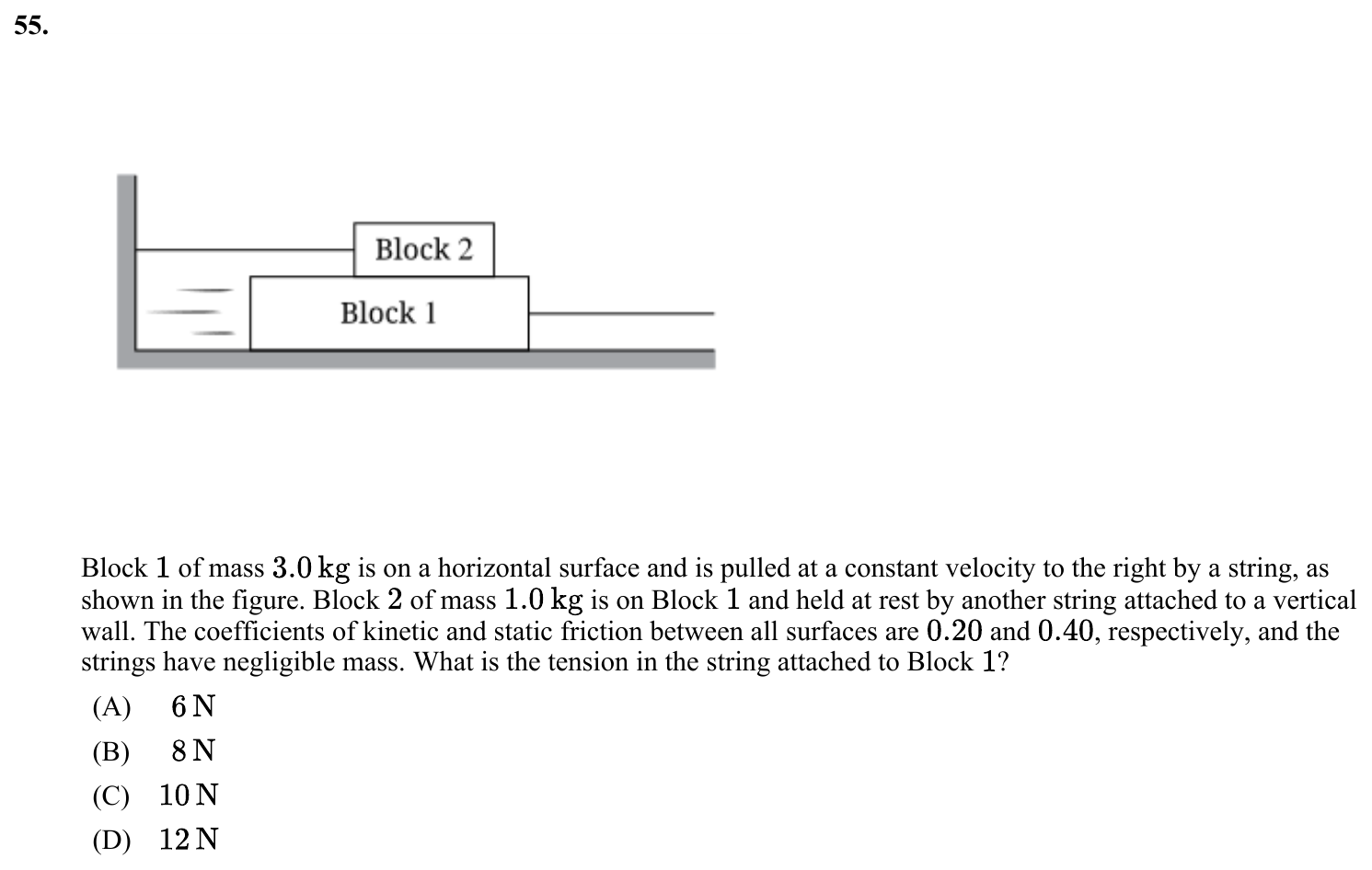 Question 55 exact exam item, including figure and choices