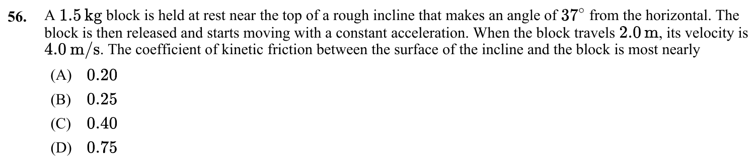 Question 56 exact exam item, including figure and choices