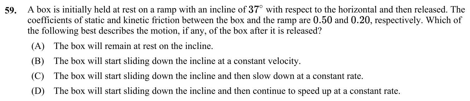 Question 59 exact exam item, including figure and choices