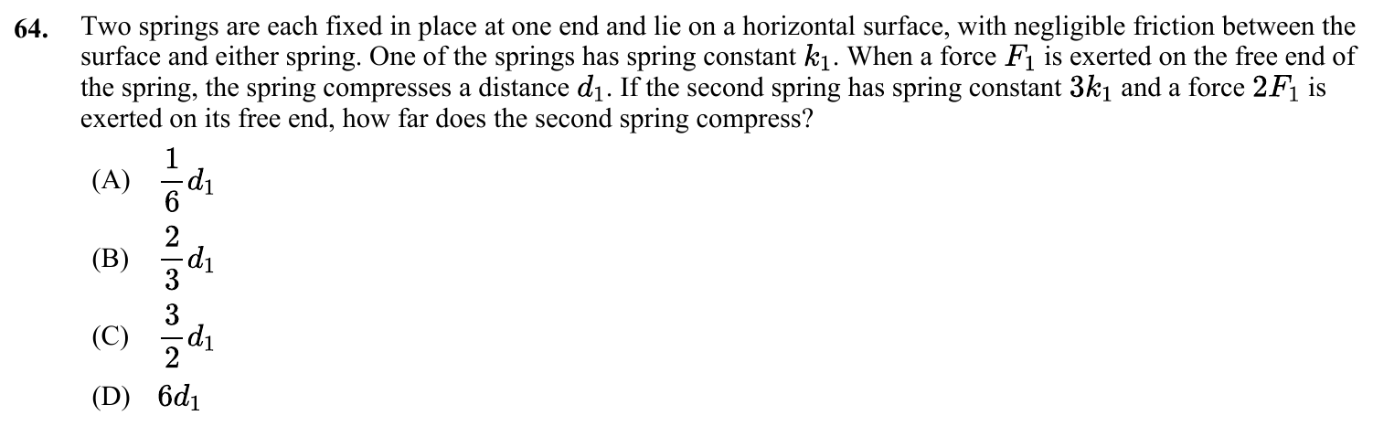 Question 64 exact exam item, including figure and choices