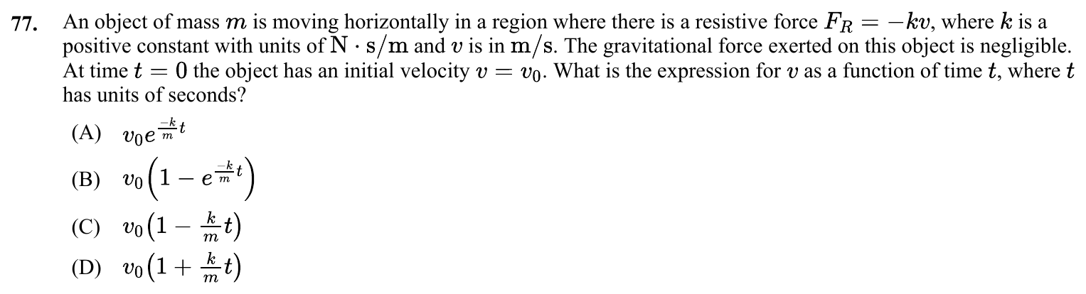 Question 77 exact exam item, including figure and choices