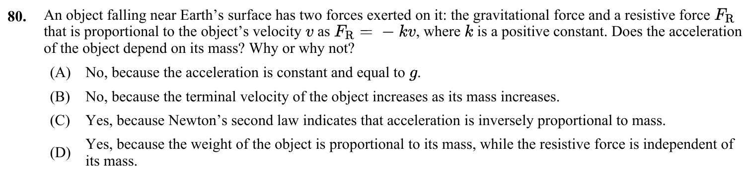 Question 80 exact exam item, including figure and choices